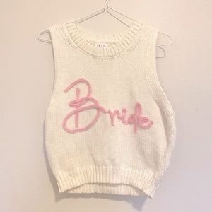 Bride embroidered sweater vest | size Sm